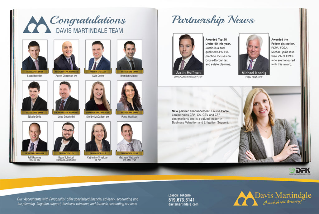 London Inc Magazine Advertisement and 2020 Congratulation to Staff