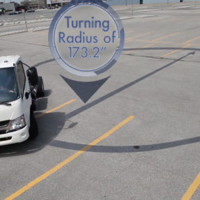 truck demoing turning radius