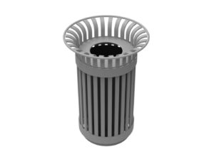 Grey Metal Trashcan