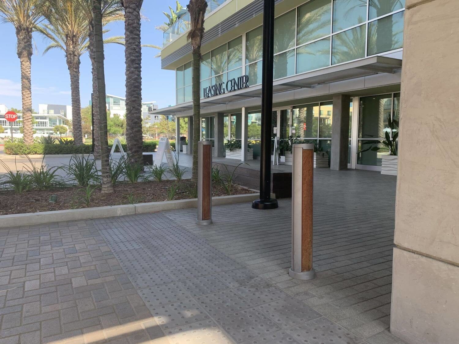 Bollards outside Ariva Appartments