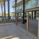 Bollards outside Ariva Appartments