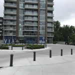 650 Bollards surrounding VIA apartments