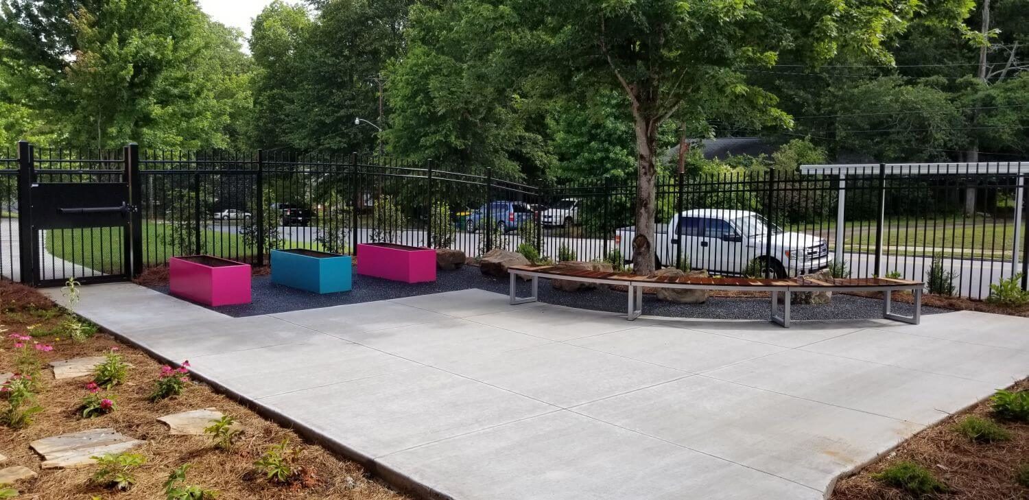 Pink and Turquoise Garden Planter