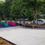 Pink and Turquoise Garden Planter