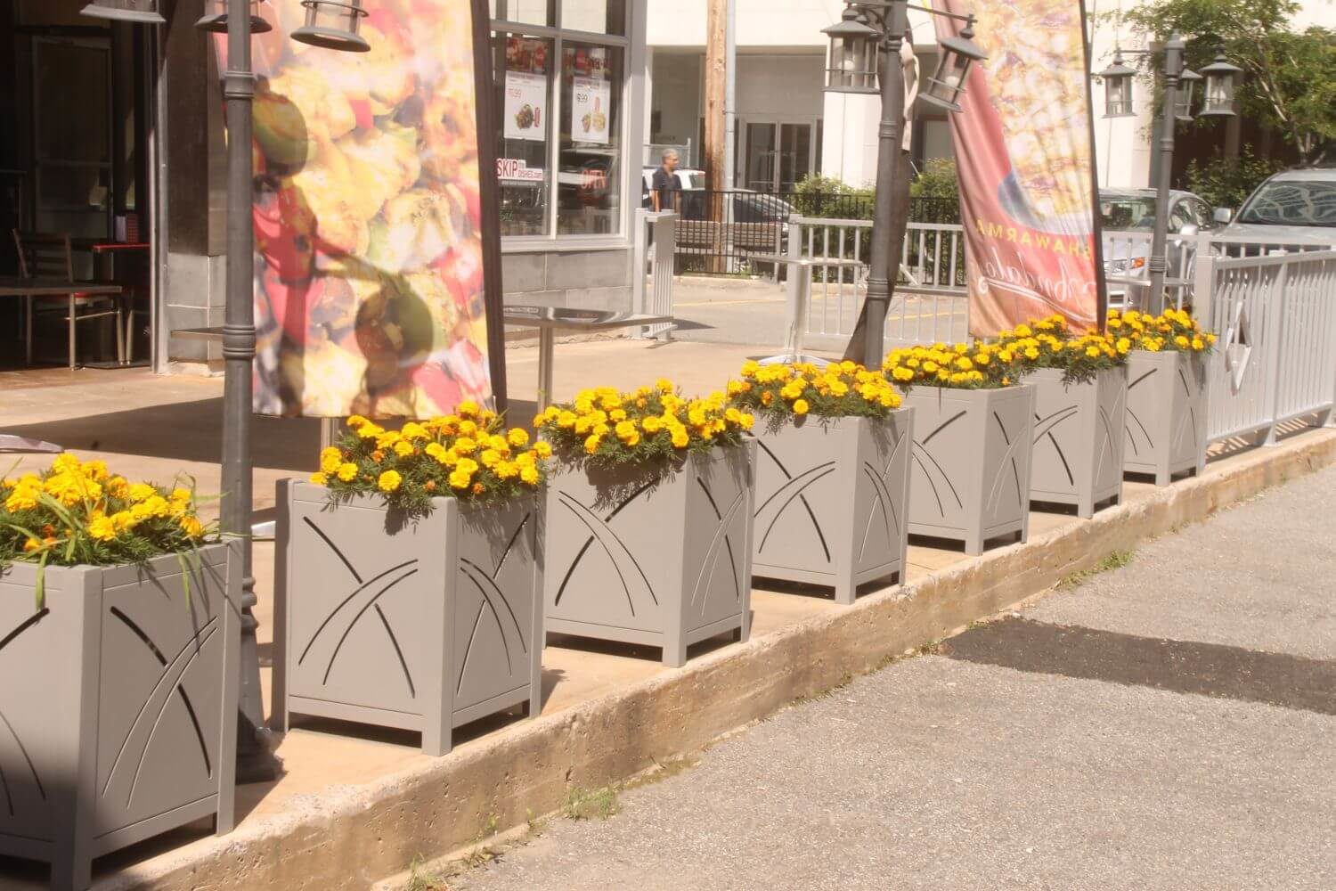400 Series Planters with Yellow Flowers