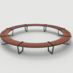 Circular Lexicon wood bench