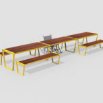 Lexicon tables and backless benches, wheelchair accessible