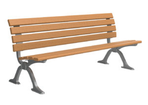 Light Brown Backed Bench with Legs