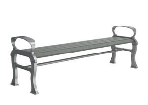 Backless Bench with Arms in Grey
