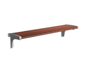 Brown Backless Bench with Mount
