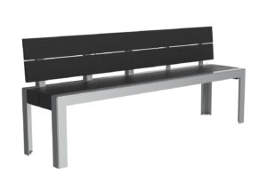 Backed Bench in Black and Grey