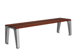 Backless Wood and Metal Bench