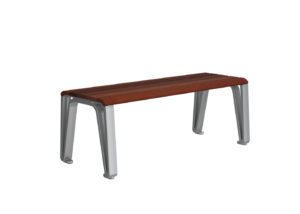 Backless Wood and Metal Bench
