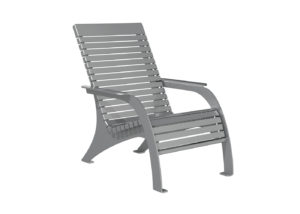 Grey Chair with Horizontal Slats