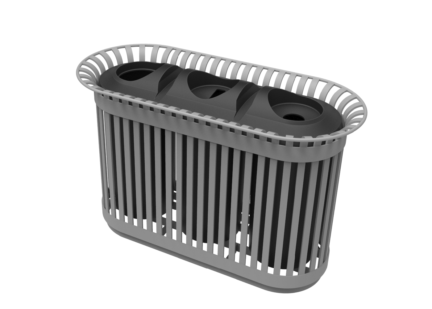 Three Bin Trash Unit