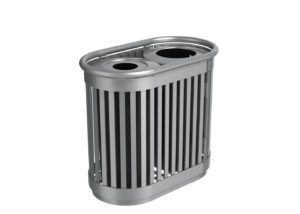 Recycling and Waste Bin with Vertical Slats