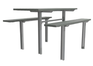Grey High Table with Bench Seating