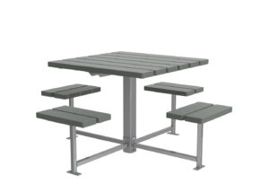 Grey Table with Attached individual seating