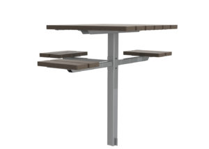 Brown Wheelchair Accessible Table with attached seating