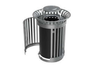 Trash Can with Vertical Slats opening