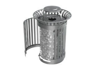 Trash Can with Vertical Slats Opening