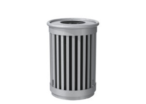 Trash Can with Vertical Slats