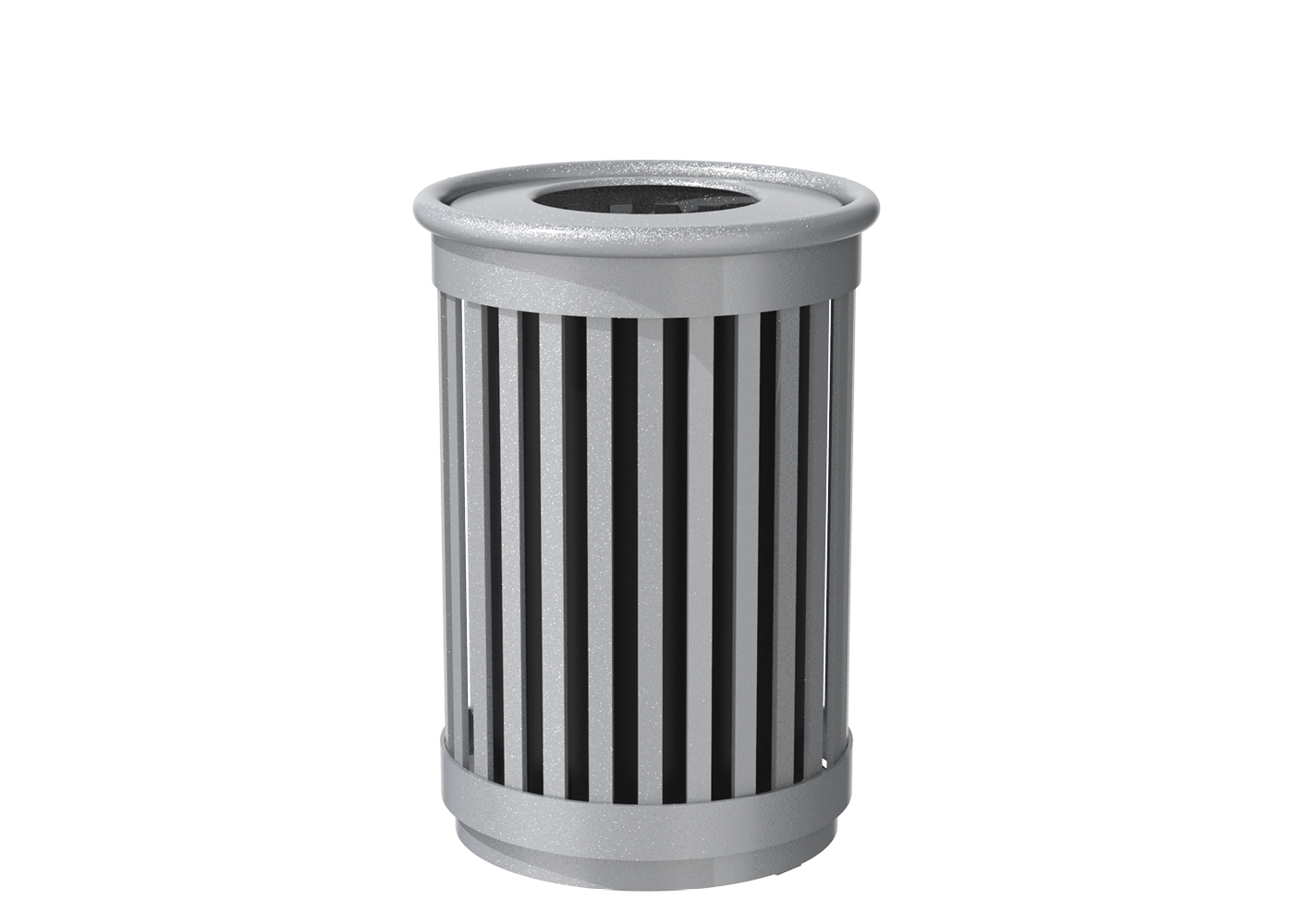 Trash Can with Vertical Slats