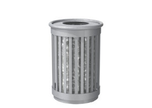 Trash Can with Vertical Slats
