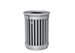 Trash Can with Vertical Slats