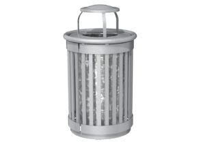 Trash Can with Vertical Slats