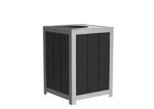Black and Silver Trash Can