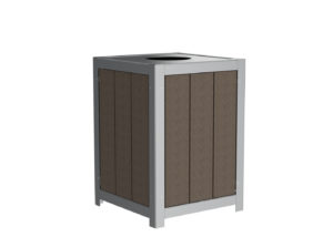 Brown and Silver Trash can