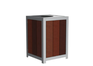 Brown and Silver Trash Can