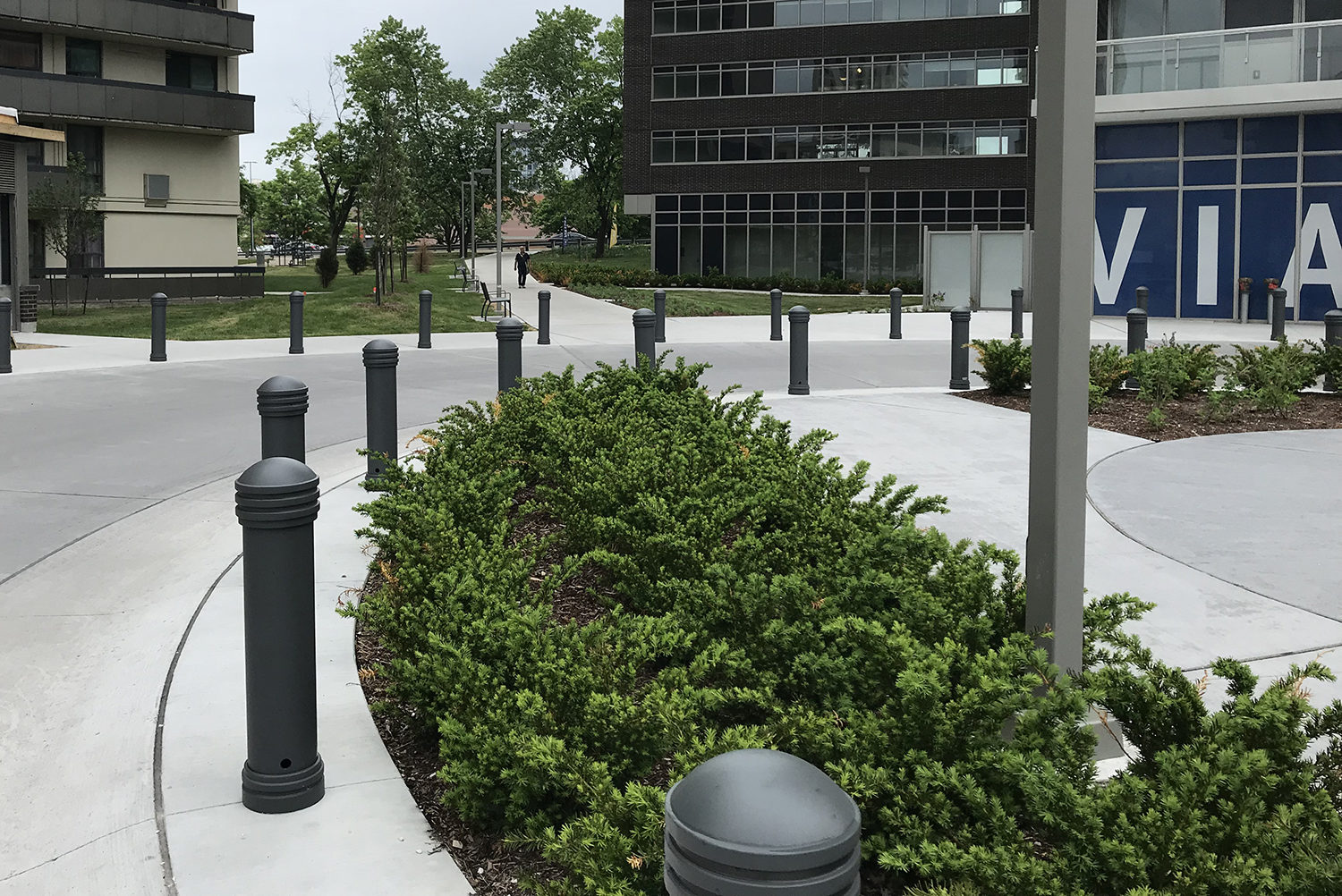 650 Bollards outside VIA 123 Apartment Buildings