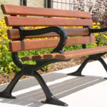 Wood Bench with Arms