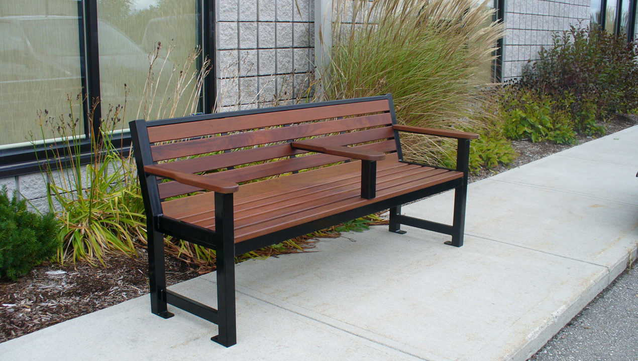 Backed Bench Near Building