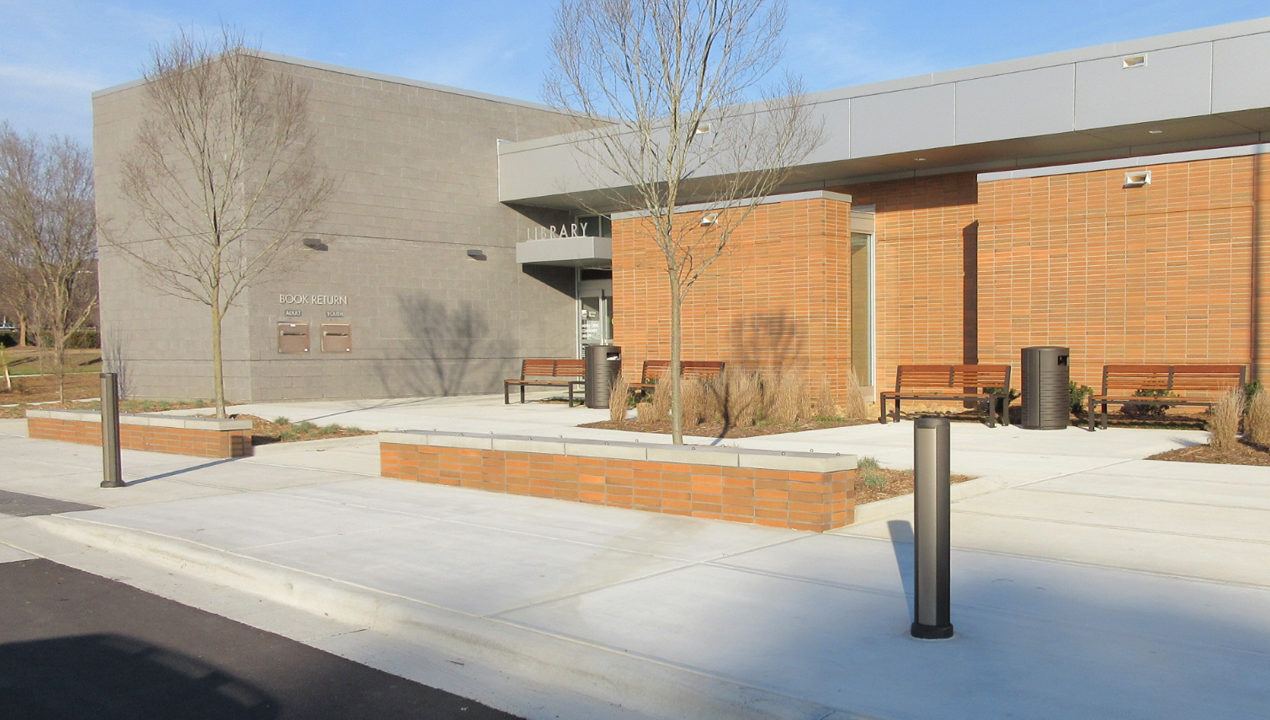 Bollards outside Library