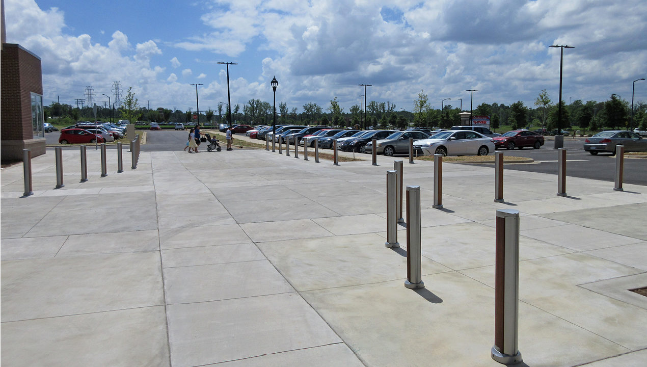 Bollards Near Parking Lot