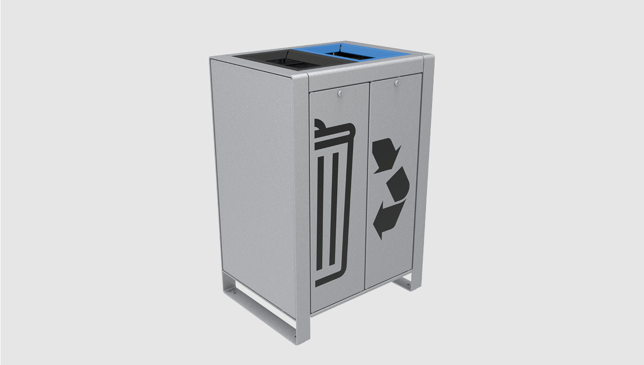 Trash Unit with Recycling 