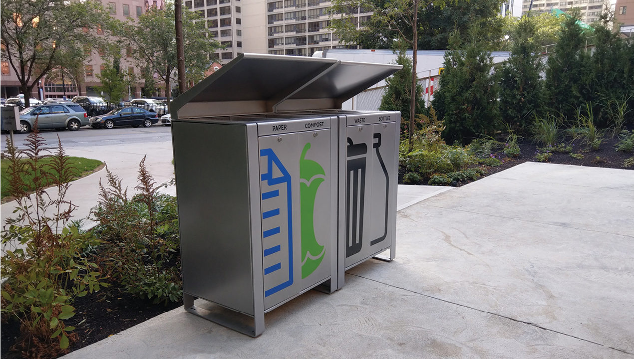 Paper, Compost, Waste and Bottle Trash Unit