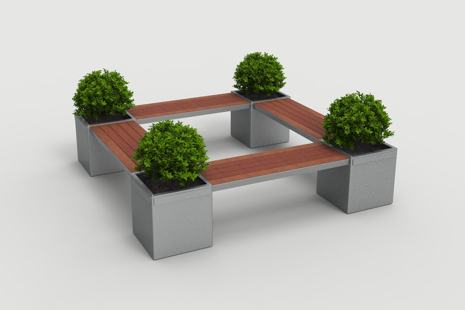 Lexicon Layout LXM1500-00008: Straight, Backless Wood, Square Planters