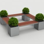 Lexicon Layout LXM1500-00008: Straight, Backless Wood, Square Planters