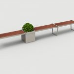 Lexicon Layout LXM1500-00018: Straight, Backless Wood, Armless, Square Planter