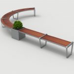 Lexicon Layout LXM1500-00019: Straight and Curved, Backless Wood, Armless, Square Planter