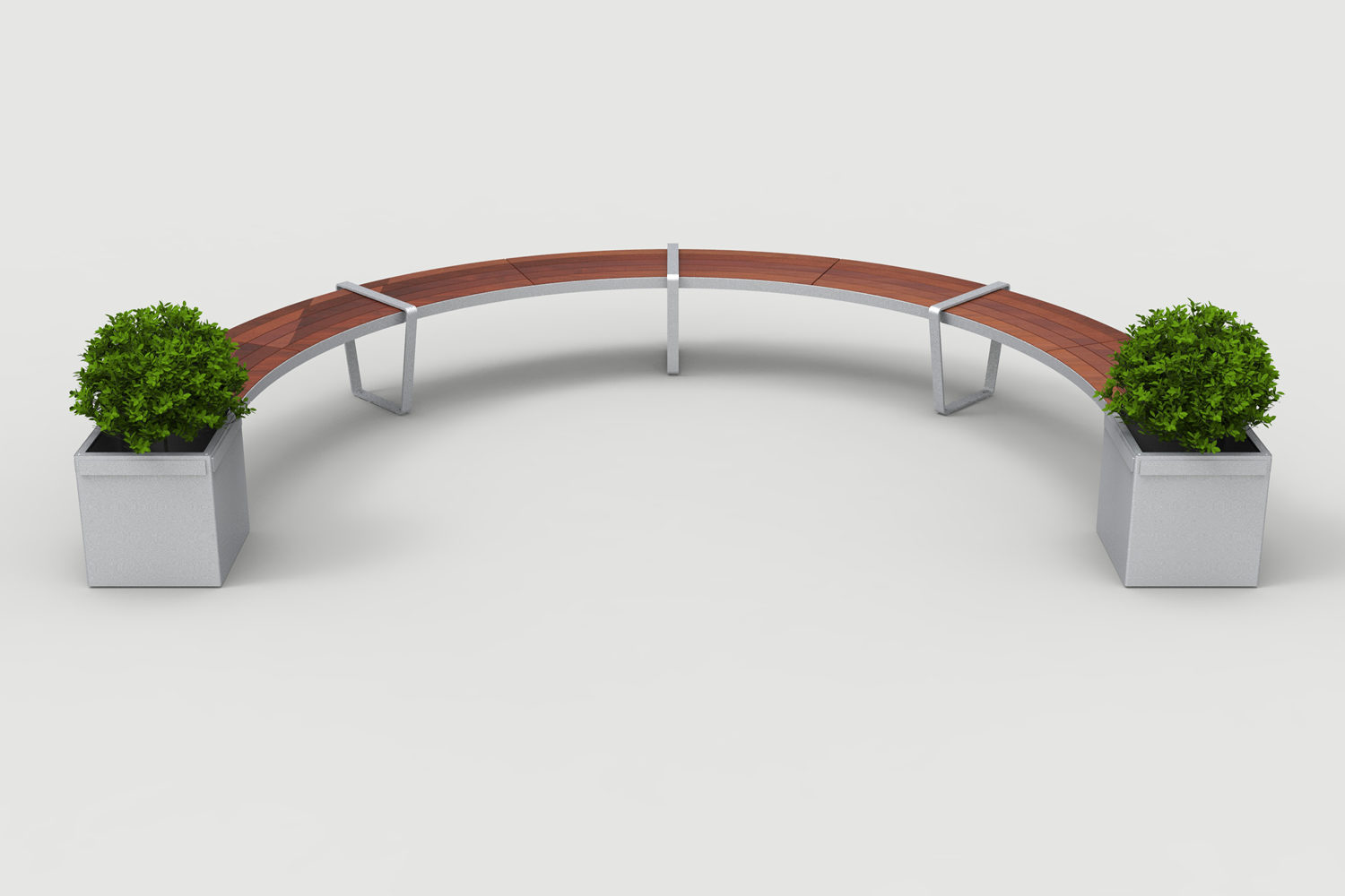 Lexicon Layout LXM1500-00021: Curved, Backless Wood, Square Planters