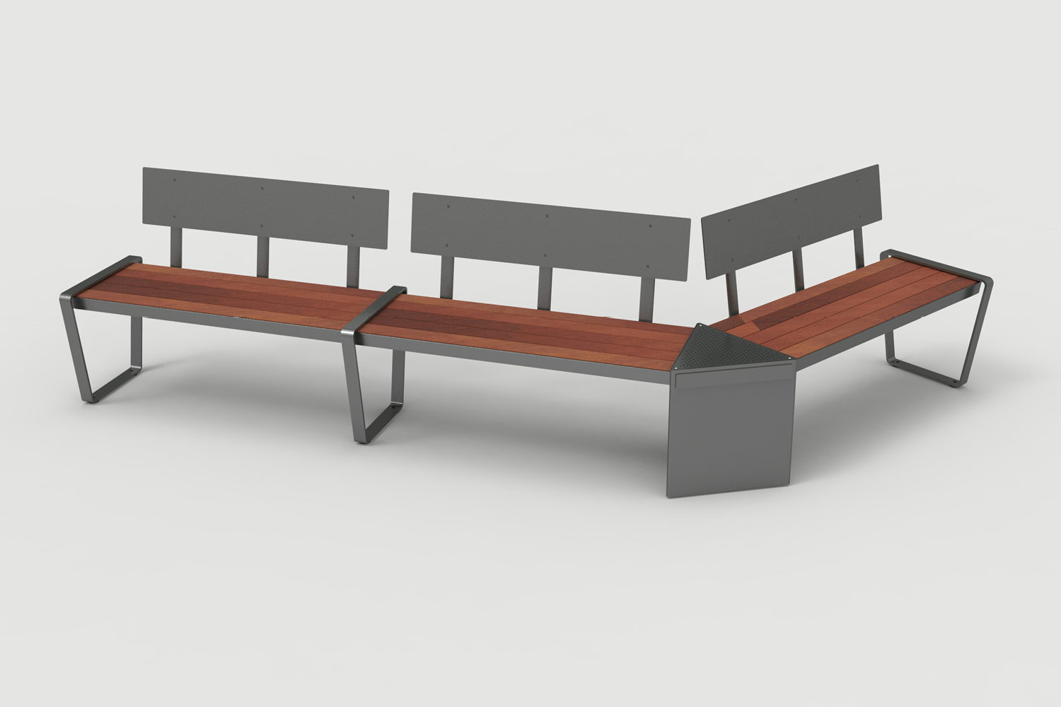Lexicon Layout LXM1500-00023: Straight, Backed Wood, Armless, Triangular Module