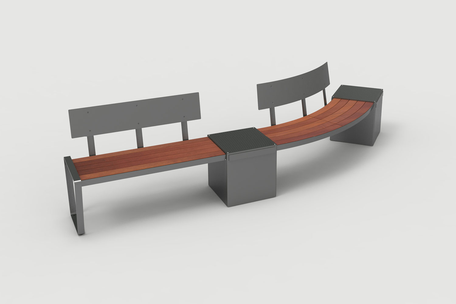 Lexicon Layout LXM1500-00027: Straight and Curved, Backed Wood, Square Modules