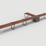 Lexicon Layout LXM1500-00029: Straight, Backless Wood, Armless, Square Module