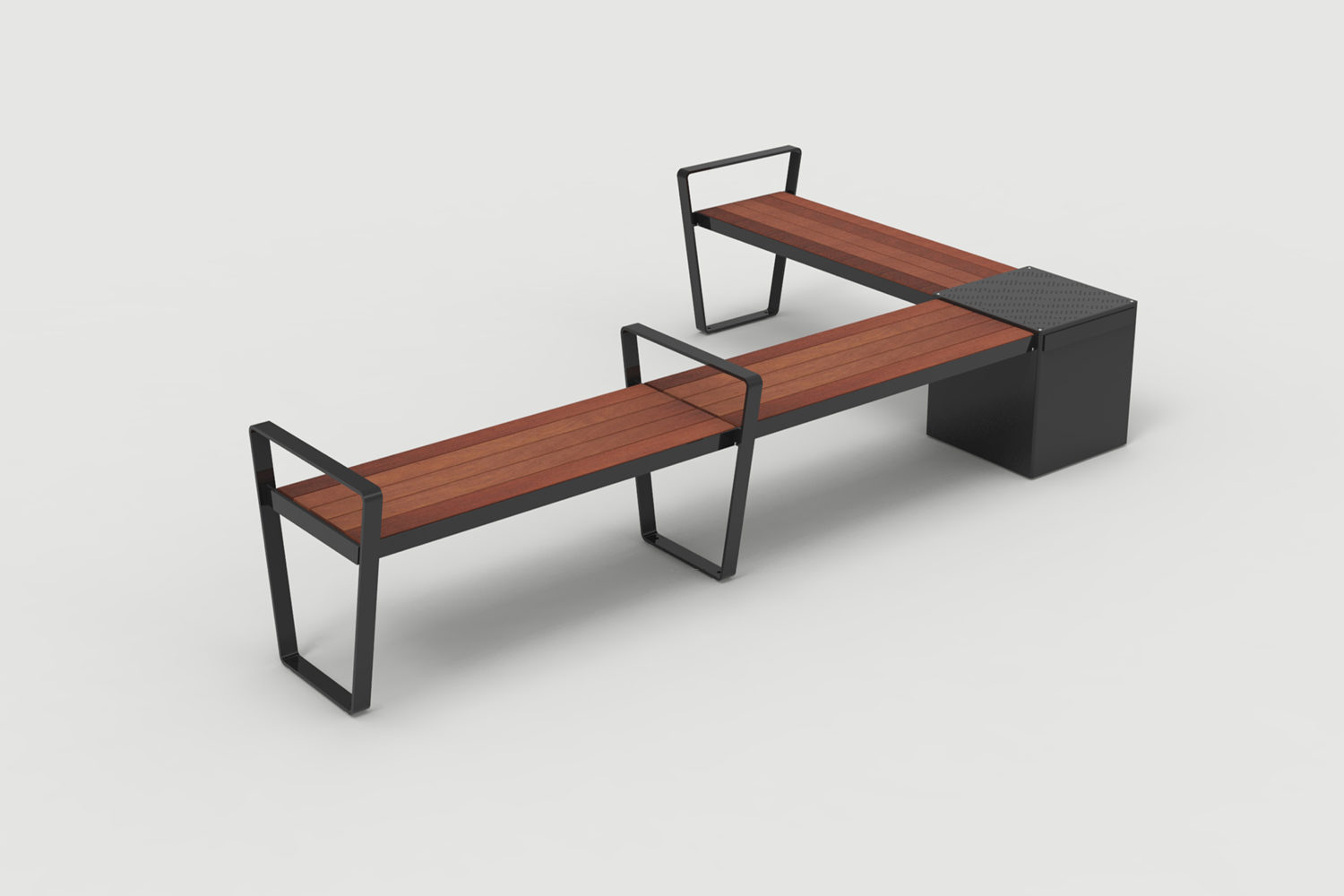 Lexicon Layout LXM1500-00035: Straight, Backless Wood, Arms, Square Module