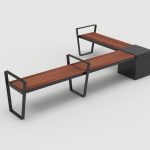 Lexicon Layout LXM1500-00035: Straight, Backless Wood, Arms, Square Module